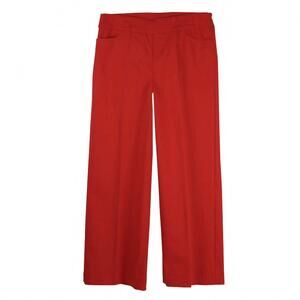 NEW THIN HER women's pull on wide leg crop pants in red